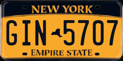 NY license plate GIN5707