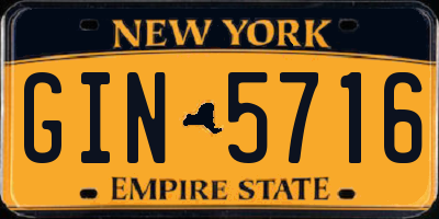 NY license plate GIN5716