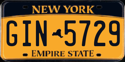 NY license plate GIN5729