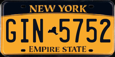 NY license plate GIN5752