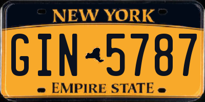 NY license plate GIN5787