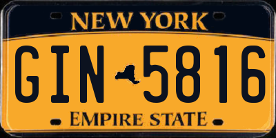 NY license plate GIN5816