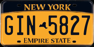 NY license plate GIN5827