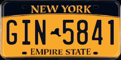 NY license plate GIN5841