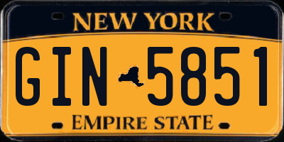 NY license plate GIN5851