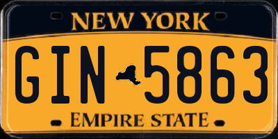 NY license plate GIN5863