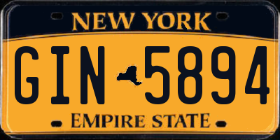 NY license plate GIN5894