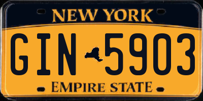 NY license plate GIN5903
