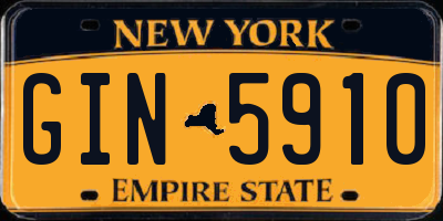 NY license plate GIN5910