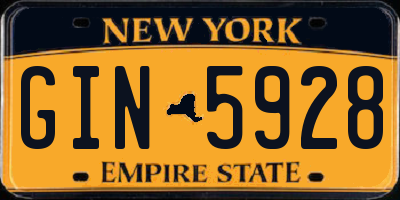 NY license plate GIN5928