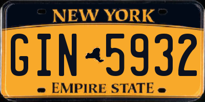 NY license plate GIN5932