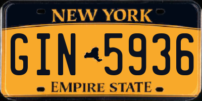 NY license plate GIN5936