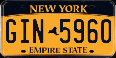 NY license plate GIN5960