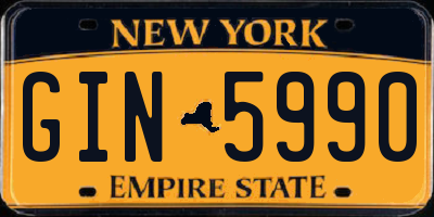 NY license plate GIN5990