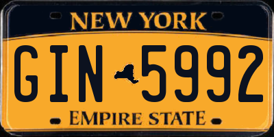 NY license plate GIN5992