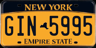 NY license plate GIN5995
