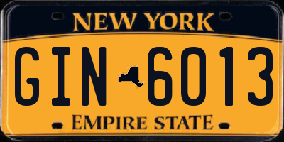 NY license plate GIN6013