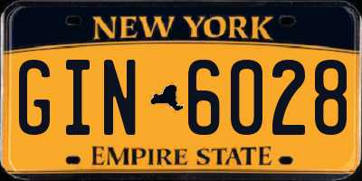 NY license plate GIN6028