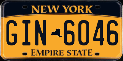 NY license plate GIN6046