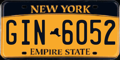 NY license plate GIN6052