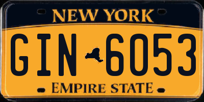NY license plate GIN6053