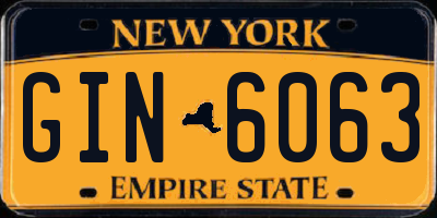 NY license plate GIN6063