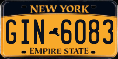 NY license plate GIN6083