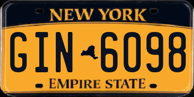 NY license plate GIN6098