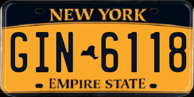 NY license plate GIN6118