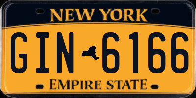 NY license plate GIN6166