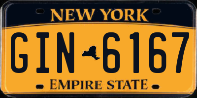 NY license plate GIN6167