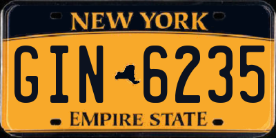 NY license plate GIN6235