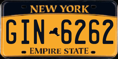 NY license plate GIN6262