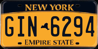 NY license plate GIN6294