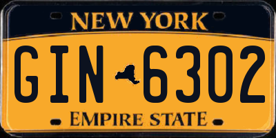 NY license plate GIN6302