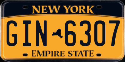 NY license plate GIN6307