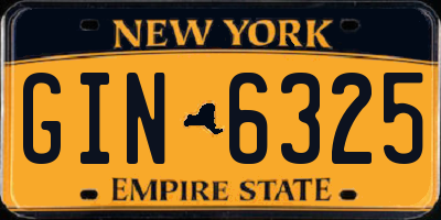 NY license plate GIN6325