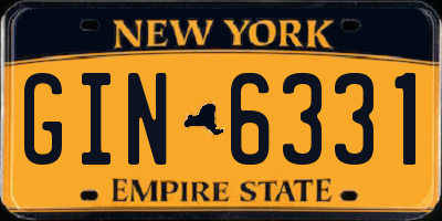 NY license plate GIN6331