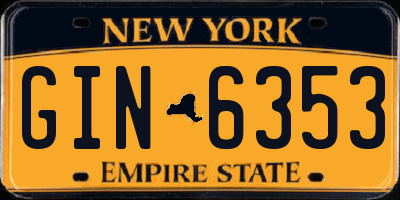 NY license plate GIN6353