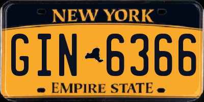 NY license plate GIN6366