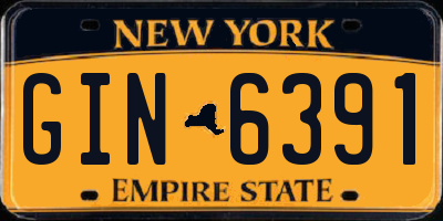 NY license plate GIN6391