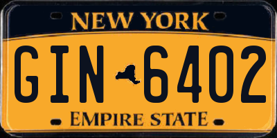 NY license plate GIN6402