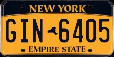 NY license plate GIN6405