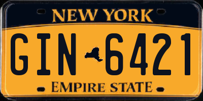 NY license plate GIN6421