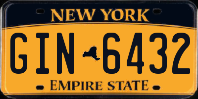 NY license plate GIN6432