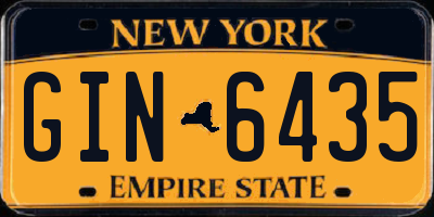 NY license plate GIN6435