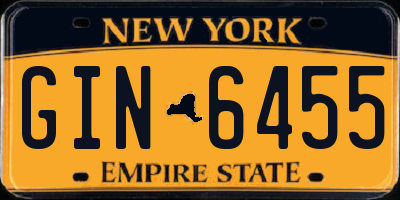 NY license plate GIN6455