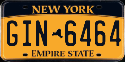 NY license plate GIN6464