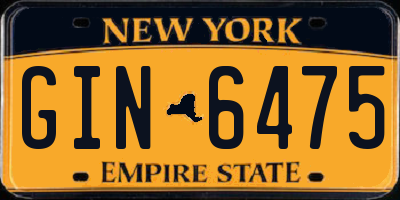 NY license plate GIN6475