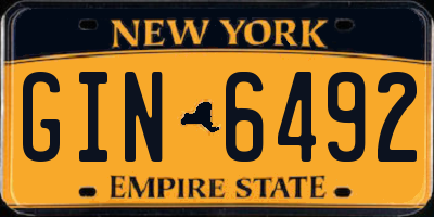 NY license plate GIN6492